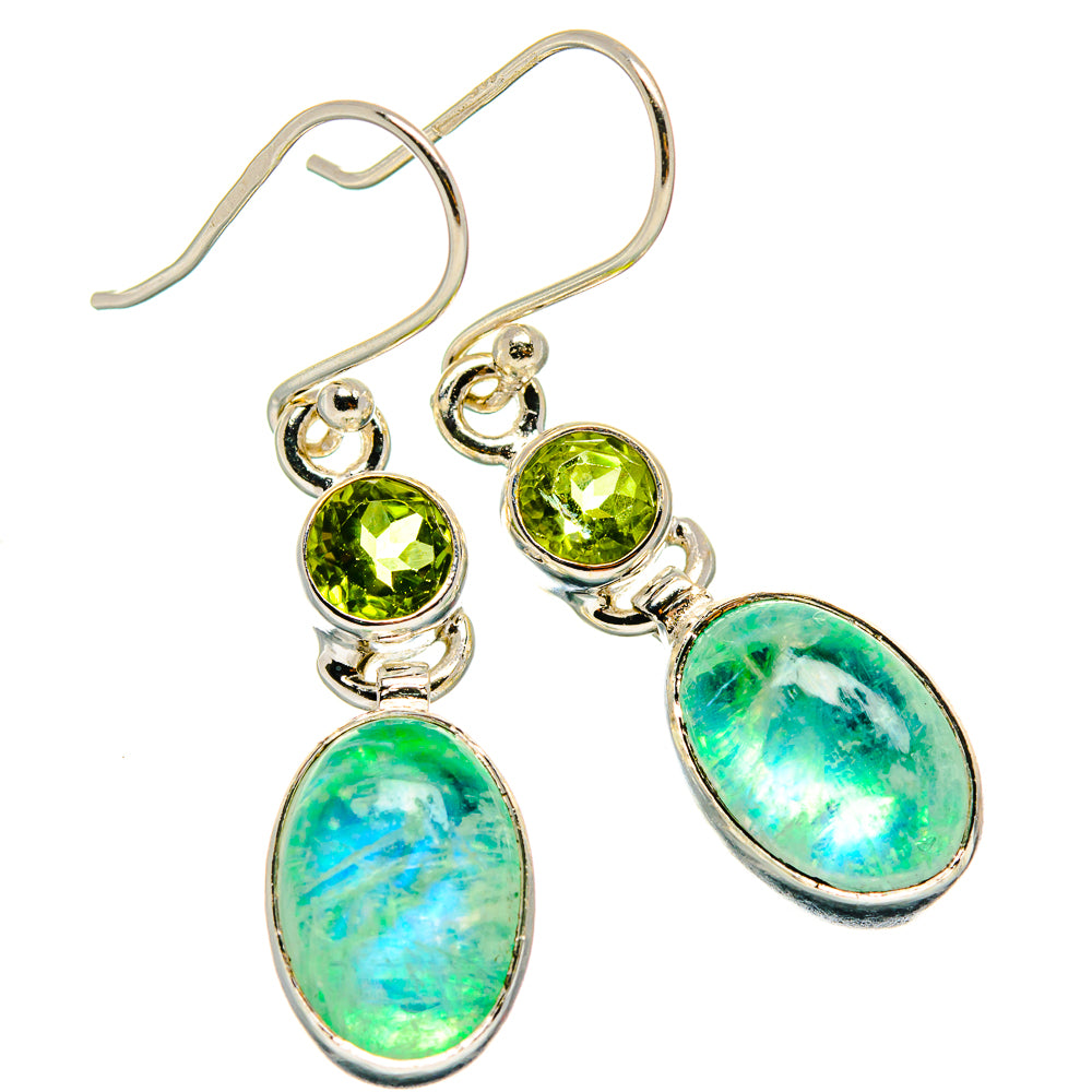 Green Moonstone Earrings handcrafted by Ana Silver Co - EARR425132 - Photo 2