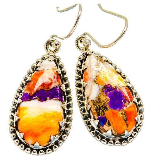 Spiny Oyster Turquoise Earrings handcrafted by Ana Silver Co - EARR425133 - Photo 2