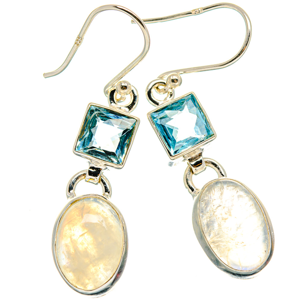 Rainbow Moonstone Earrings handcrafted by Ana Silver Co - EARR425134 - Photo 2