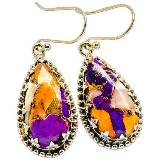 Spiny Oyster Turquoise Earrings handcrafted by Ana Silver Co - EARR425138 - Photo 2