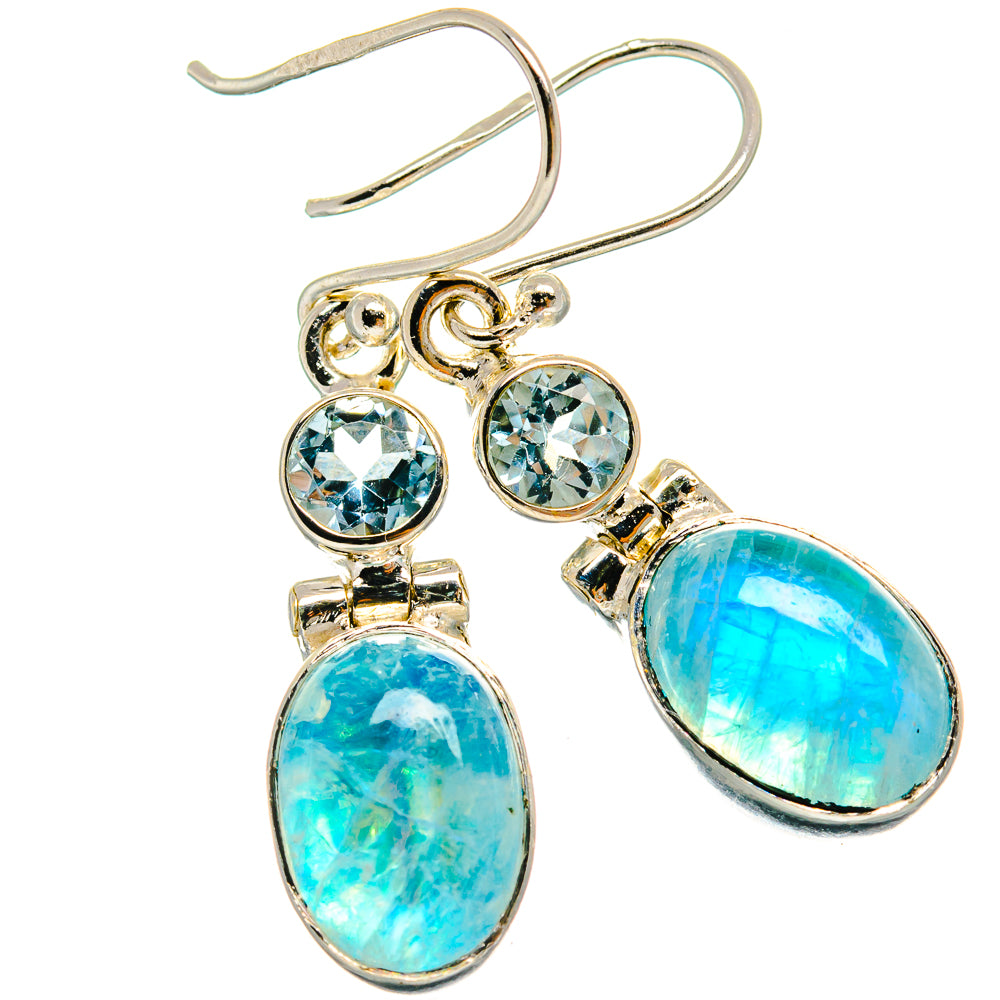 Rainbow Moonstone Earrings handcrafted by Ana Silver Co - EARR425170 - Photo 2