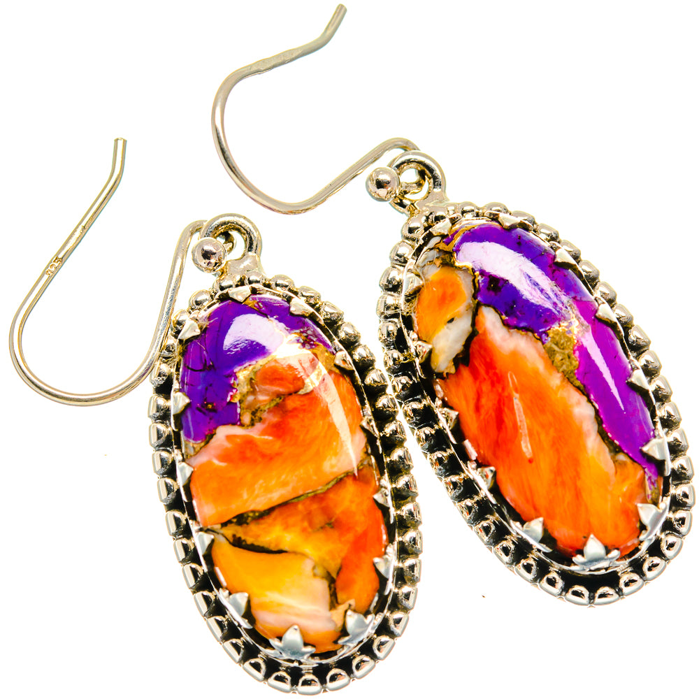 Spiny Oyster Turquoise Earrings handcrafted by Ana Silver Co - EARR425177 - Photo 2