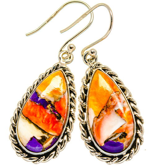 Spiny Oyster Turquoise Earrings handcrafted by Ana Silver Co - EARR425179 - Photo 2