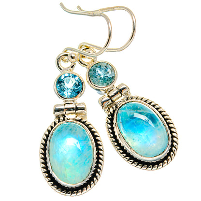 Rainbow Moonstone Earrings handcrafted by Ana Silver Co - EARR425181 - Photo 2