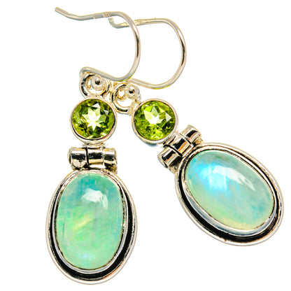 Green Moonstone Earrings handcrafted by Ana Silver Co - EARR425183 - Photo 2