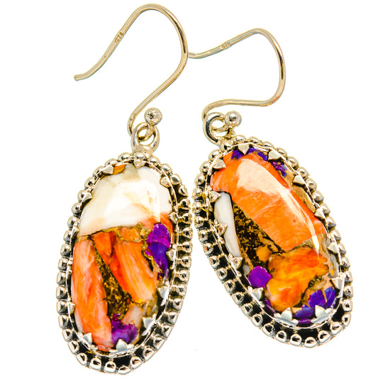 Spiny Oyster Turquoise Earrings handcrafted by Ana Silver Co - EARR425186 - Photo 2