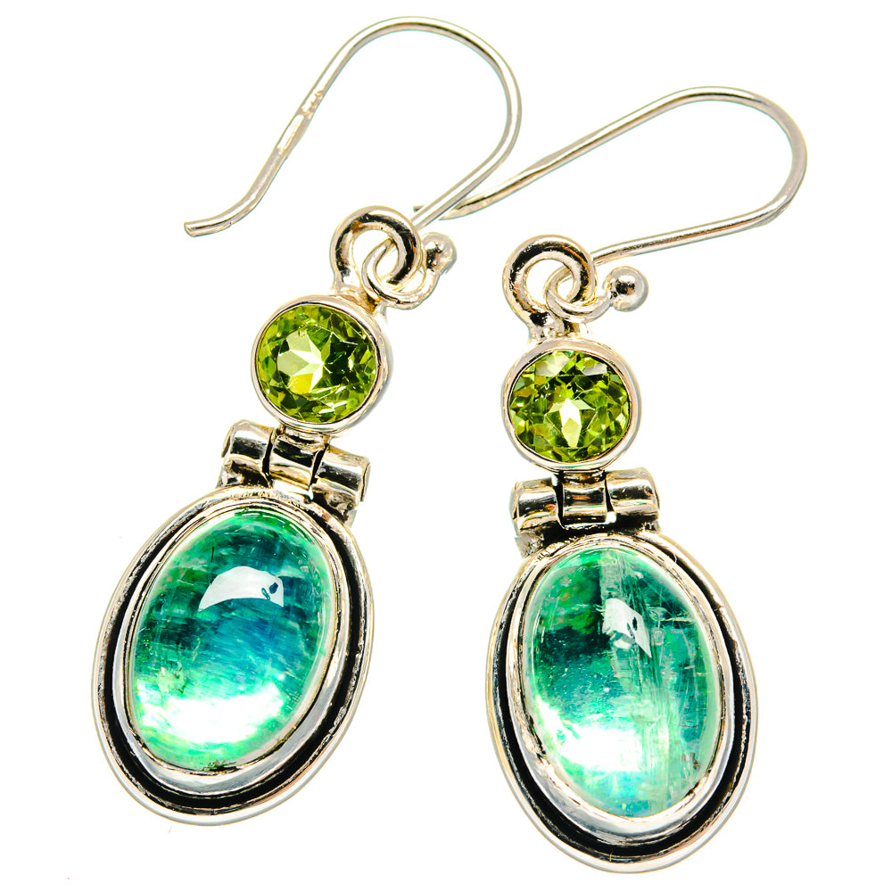 Green Moonstone Earrings handcrafted by Ana Silver Co - EARR425194 - Photo 2