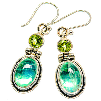 Green Moonstone Earrings handcrafted by Ana Silver Co - EARR425194 - Photo 2