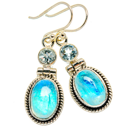 Rainbow Moonstone Earrings handcrafted by Ana Silver Co - EARR425195 - Photo 2