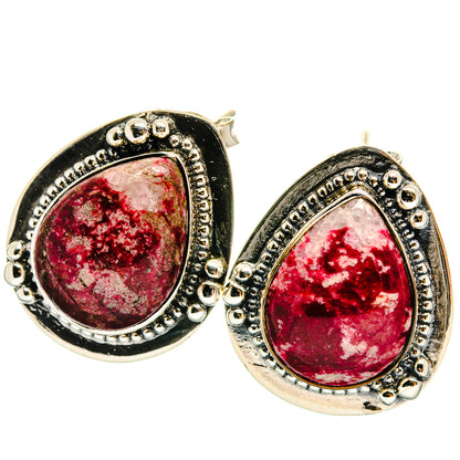 Thulite Earrings handcrafted by Ana Silver Co - EARR425203 - Photo 2