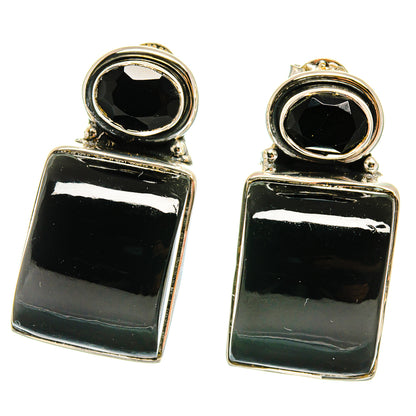 Black Onyx Earrings handcrafted by Ana Silver Co - EARR425219 - Photo 2