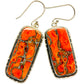 Orange Copper Composite Turquoise Earrings handcrafted by Ana Silver Co - EARR425222 - Photo 2