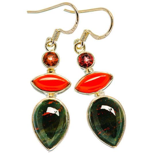 Bloodstone Earrings handcrafted by Ana Silver Co - EARR425223 - Photo 2