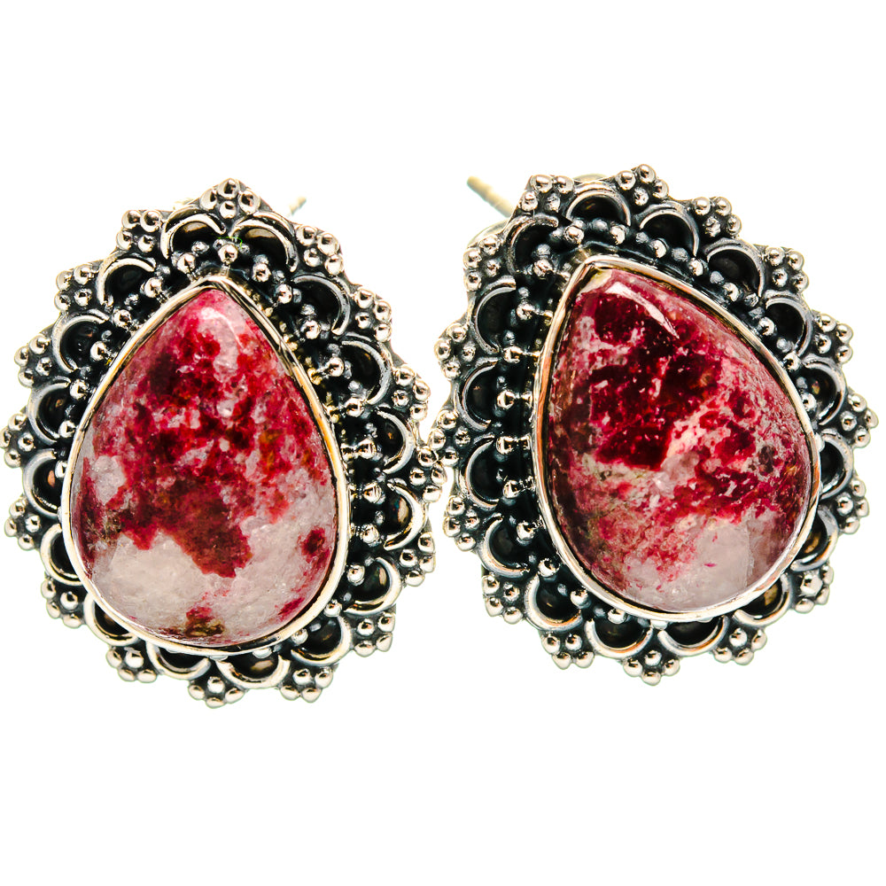 Thulite Earrings handcrafted by Ana Silver Co - EARR425254 - Photo 2