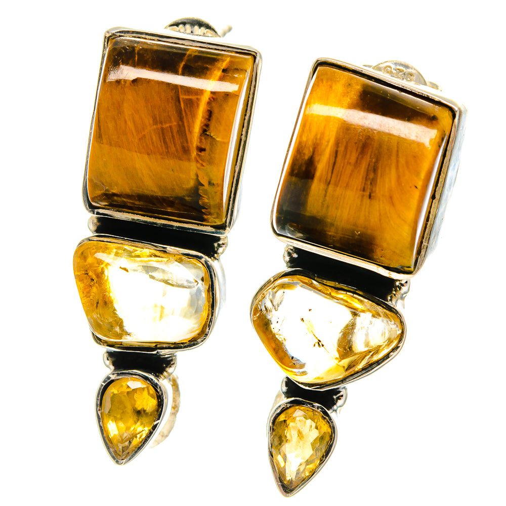 Tiger Eye Earrings handcrafted by Ana Silver Co - EARR425258 - Photo 2