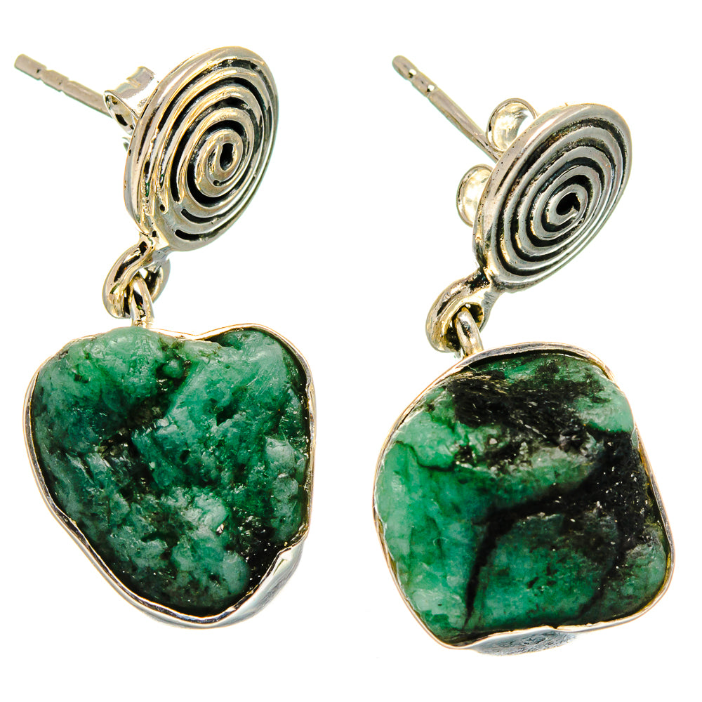 Emerald Earrings handcrafted by Ana Silver Co - EARR425259 - Photo 2