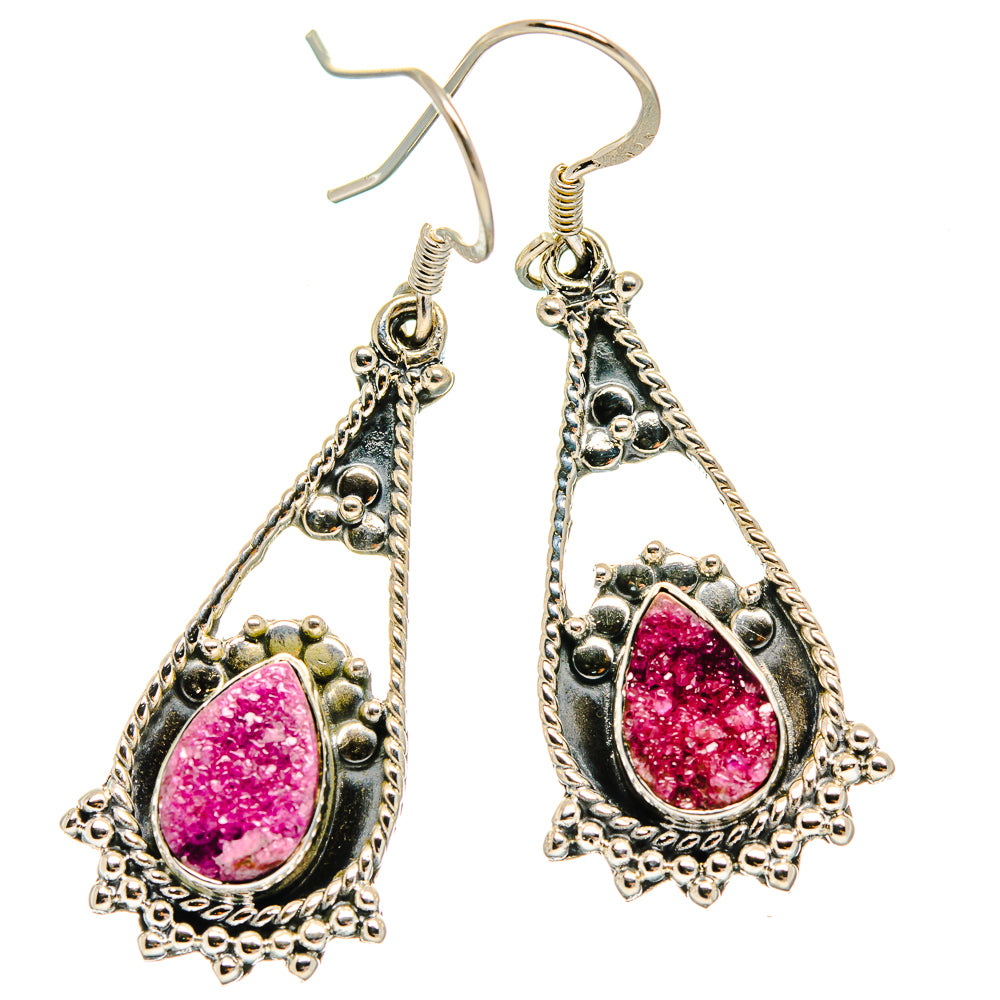 Cobalto Calcite Druzy Earrings handcrafted by Ana Silver Co - EARR425263 - Photo 2
