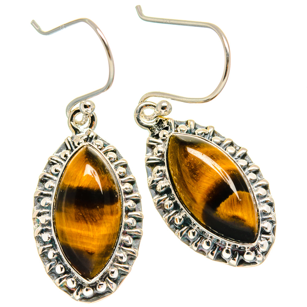 Tiger Eye Earrings handcrafted by Ana Silver Co - EARR425265 - Photo 2
