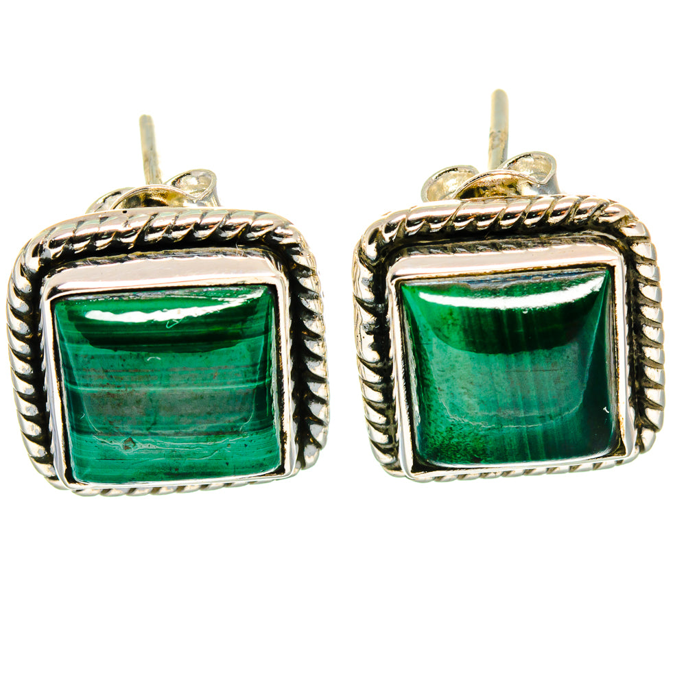 Malachite Earrings handcrafted by Ana Silver Co - EARR425272 - Photo 2