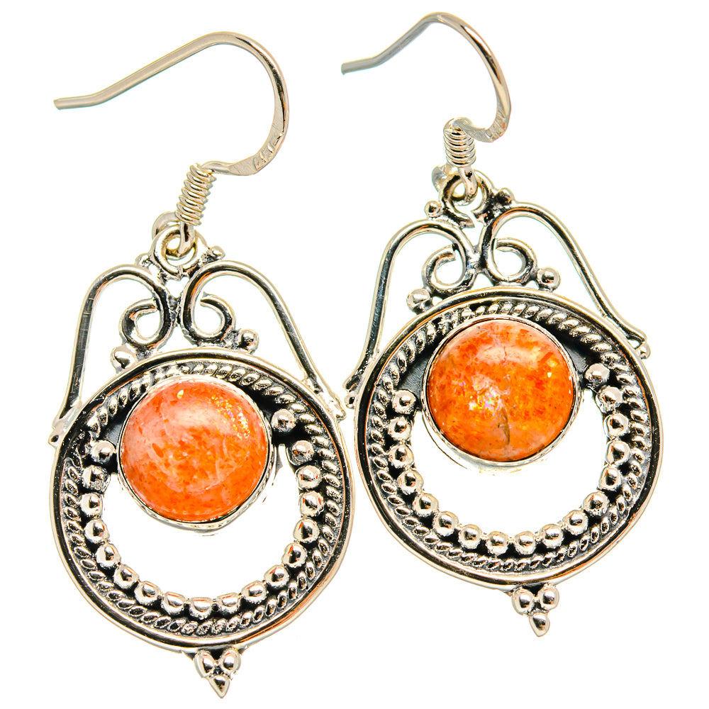 Sunstone Earrings handcrafted by Ana Silver Co - EARR425278 - Photo 2