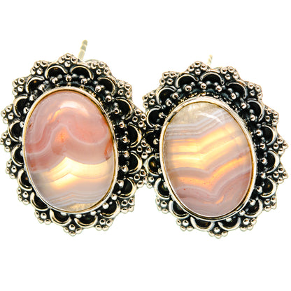 Botswana Agate Earrings handcrafted by Ana Silver Co - EARR425279 - Photo 2
