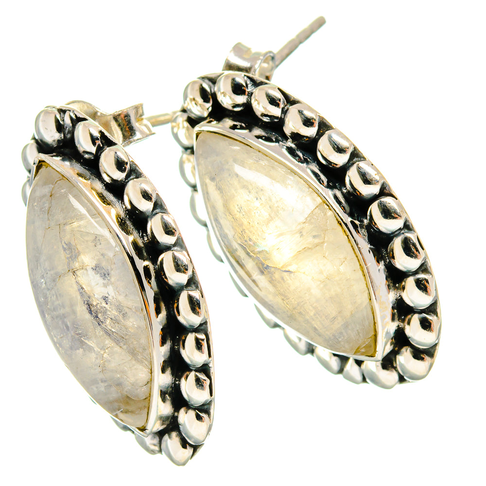Rainbow Moonstone Earrings handcrafted by Ana Silver Co - EARR425281 - Photo 2