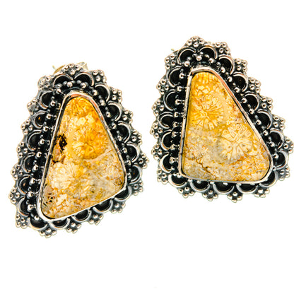 Fossil Coral Earrings handcrafted by Ana Silver Co - EARR425289 - Photo 2