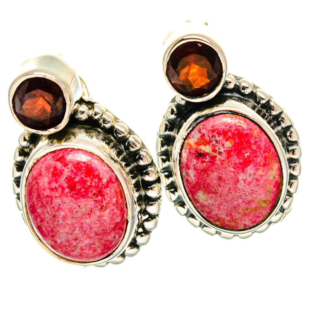 Thulite Earrings handcrafted by Ana Silver Co - EARR425294 - Photo 2