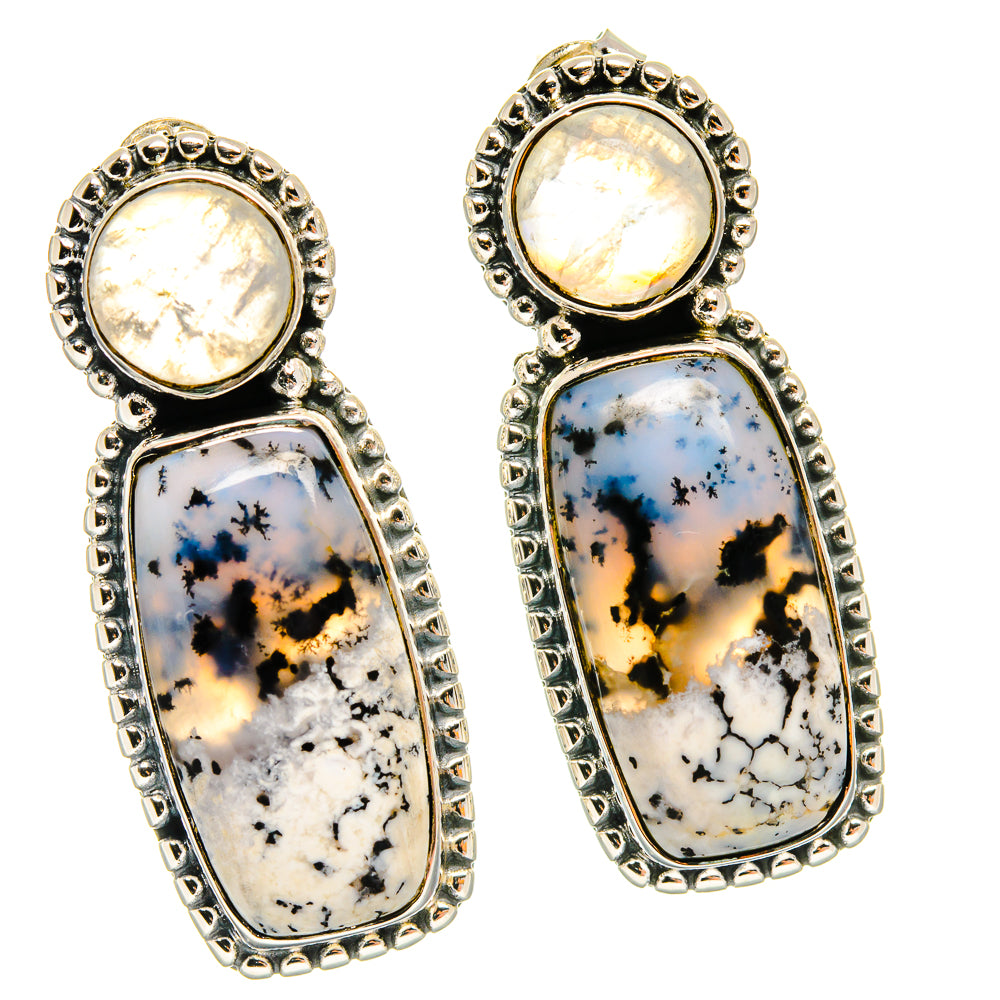 Dendritic Opal Earrings handcrafted by Ana Silver Co - EARR425296 - Photo 2