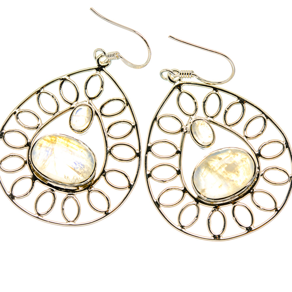 Rainbow Moonstone Earrings handcrafted by Ana Silver Co - EARR425314 - Photo 2