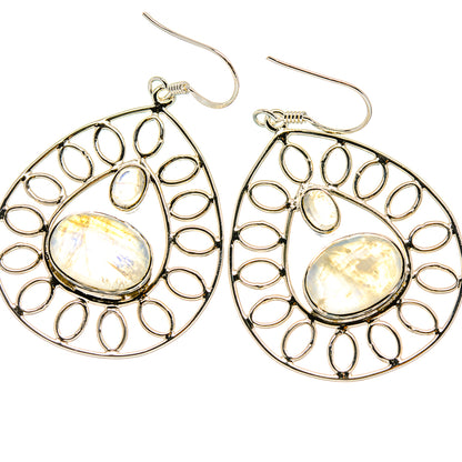 Rainbow Moonstone Earrings handcrafted by Ana Silver Co - EARR425314 - Photo 2