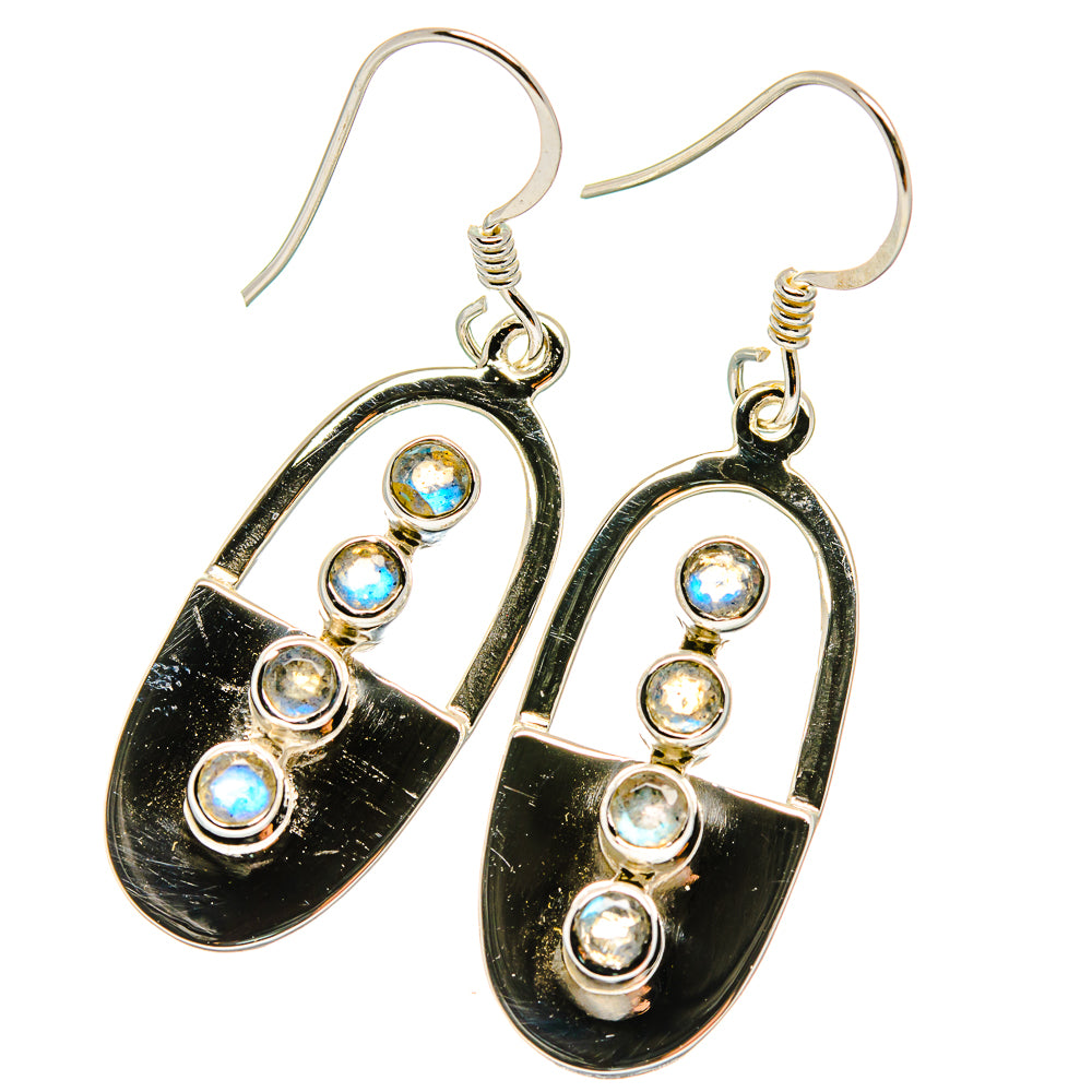 Rainbow Moonstone Earrings handcrafted by Ana Silver Co - EARR425319 - Photo 2
