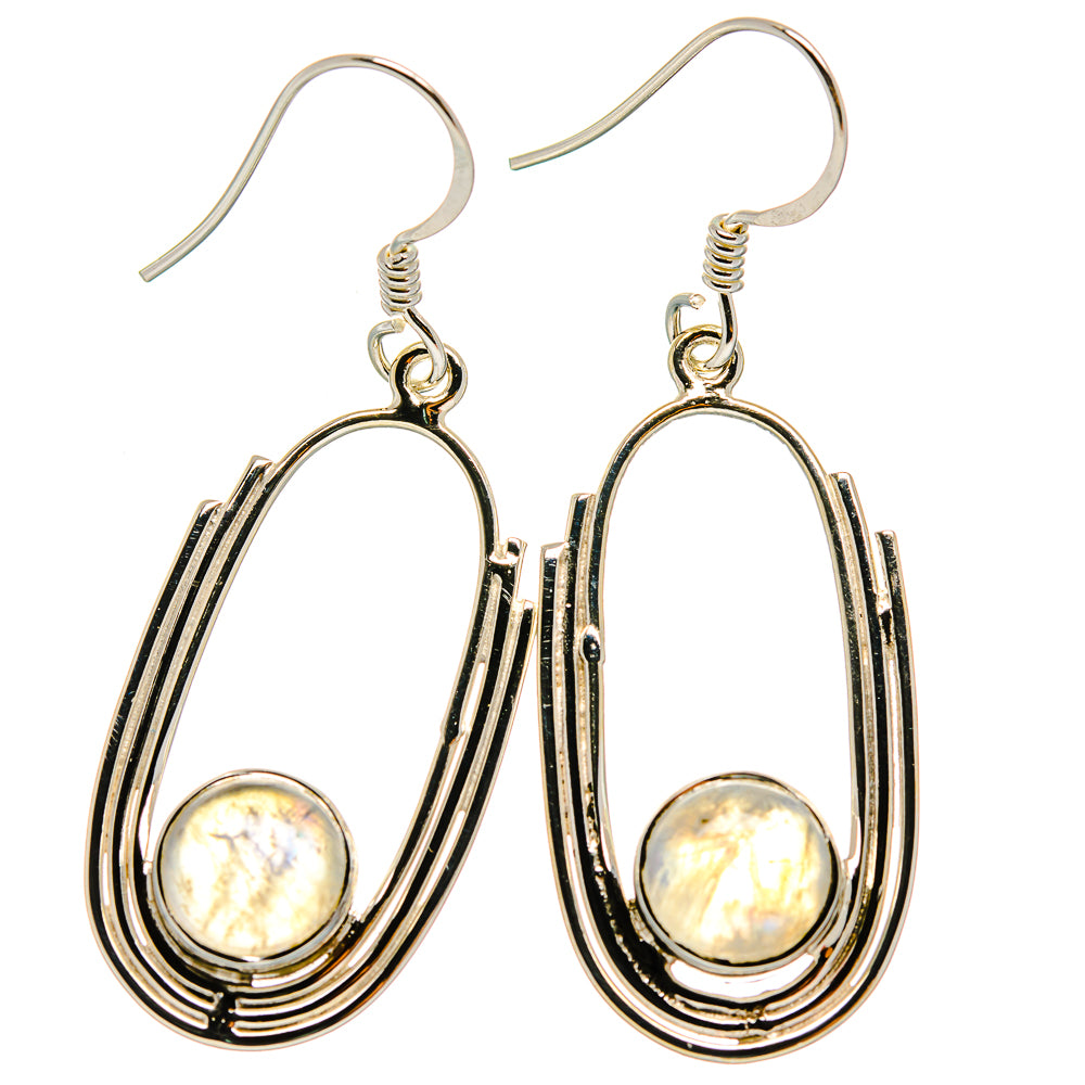 Rainbow Moonstone Earrings handcrafted by Ana Silver Co - EARR425328 - Photo 2