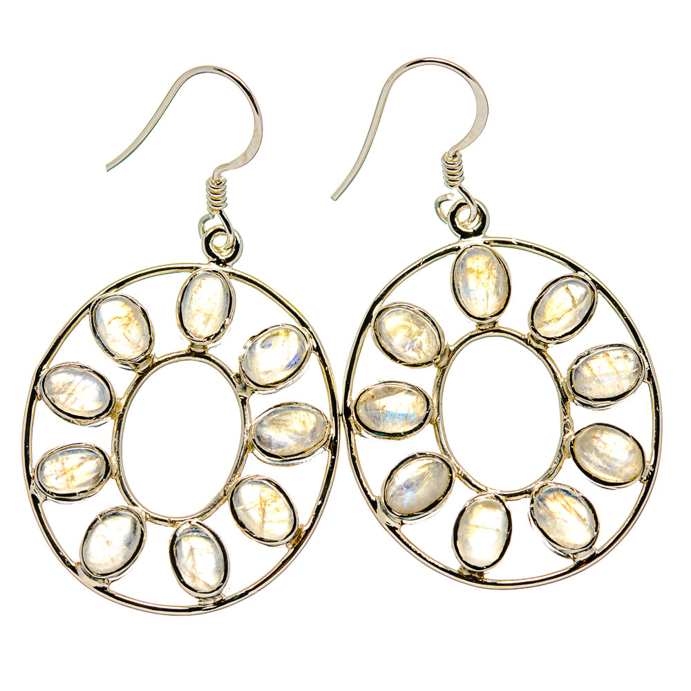 Rainbow Moonstone Earrings handcrafted by Ana Silver Co - EARR425329 - Photo 2