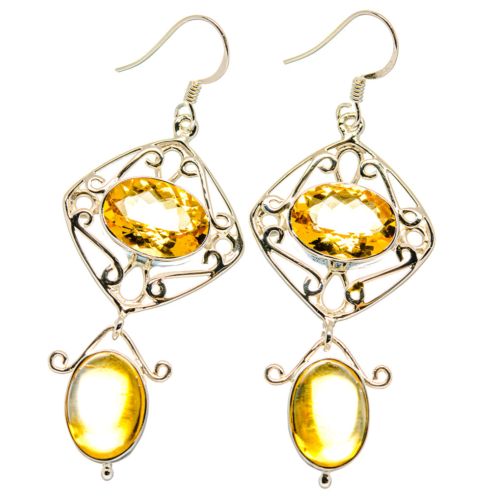 Citrine Earrings handcrafted by Ana Silver Co - EARR425338 - Photo 2