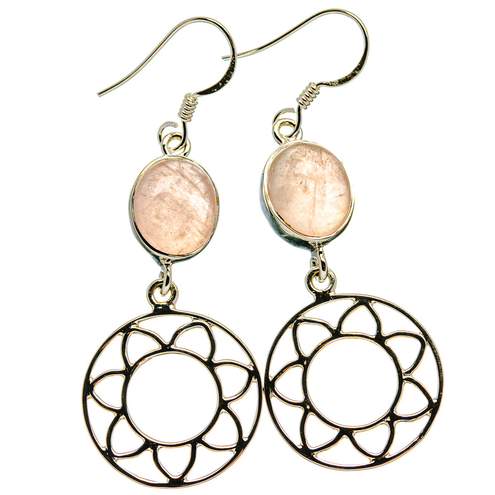 Rose Quartz Earrings handcrafted by Ana Silver Co - EARR425340 - Photo 2