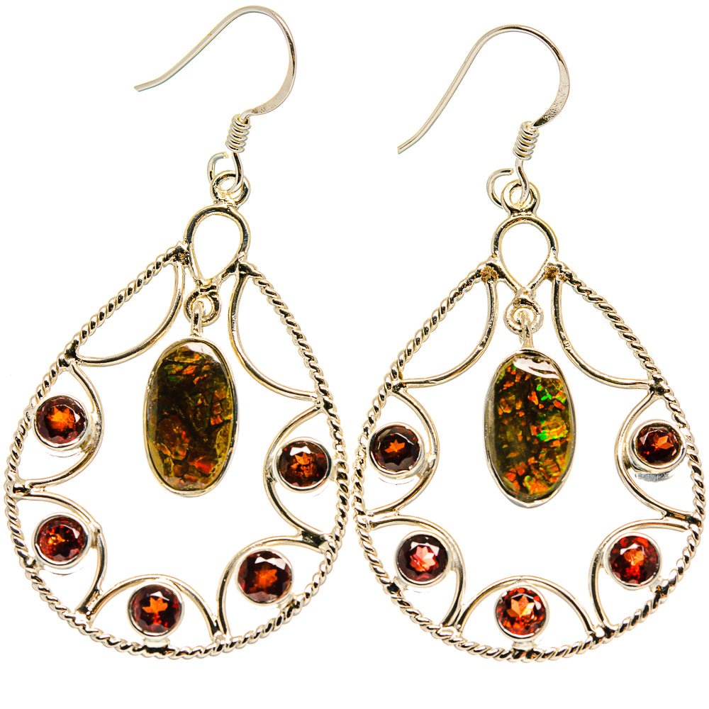 Ammolite Earrings handcrafted by Ana Silver Co - EARR425341 - Photo 2