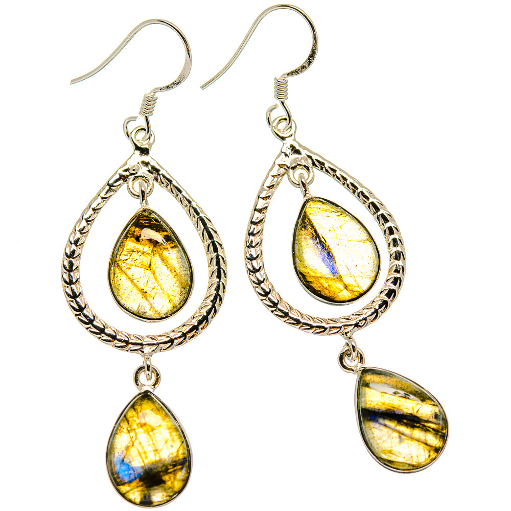 Labradorite Earrings handcrafted by Ana Silver Co - EARR425342 - Photo 2