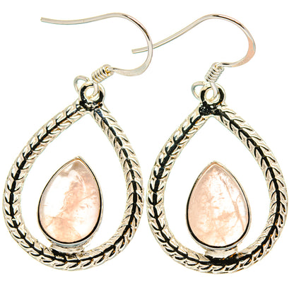 Rose Quartz Earrings handcrafted by Ana Silver Co - EARR425348 - Photo 2