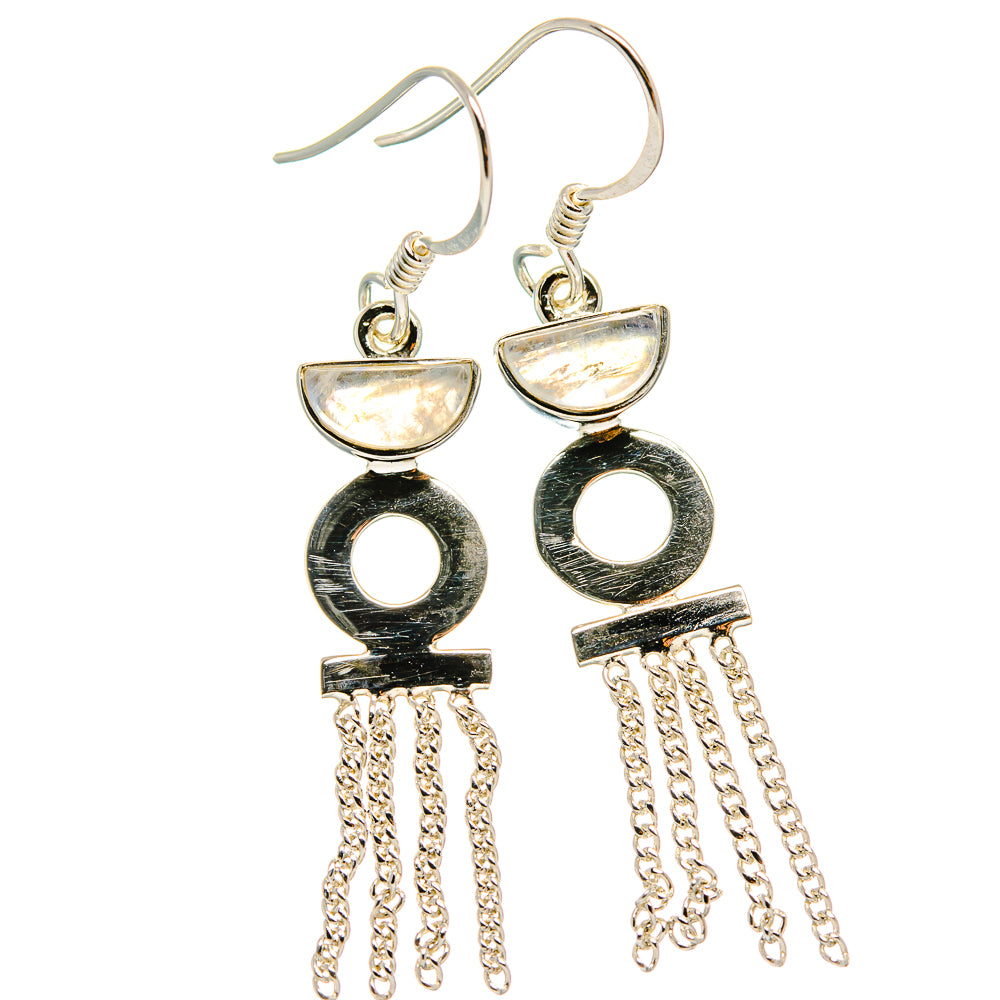 Rainbow Moonstone Earrings handcrafted by Ana Silver Co - EARR425350 - Photo 2