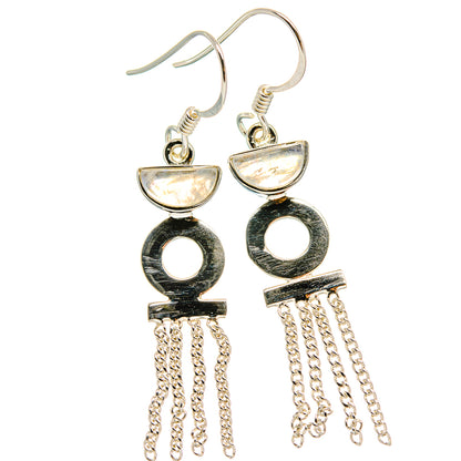 Rainbow Moonstone Earrings handcrafted by Ana Silver Co - EARR425350 - Photo 2