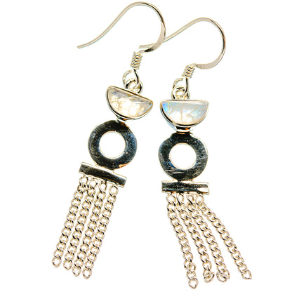 Rainbow Moonstone Earrings handcrafted by Ana Silver Co - EARR425352 - Photo 2