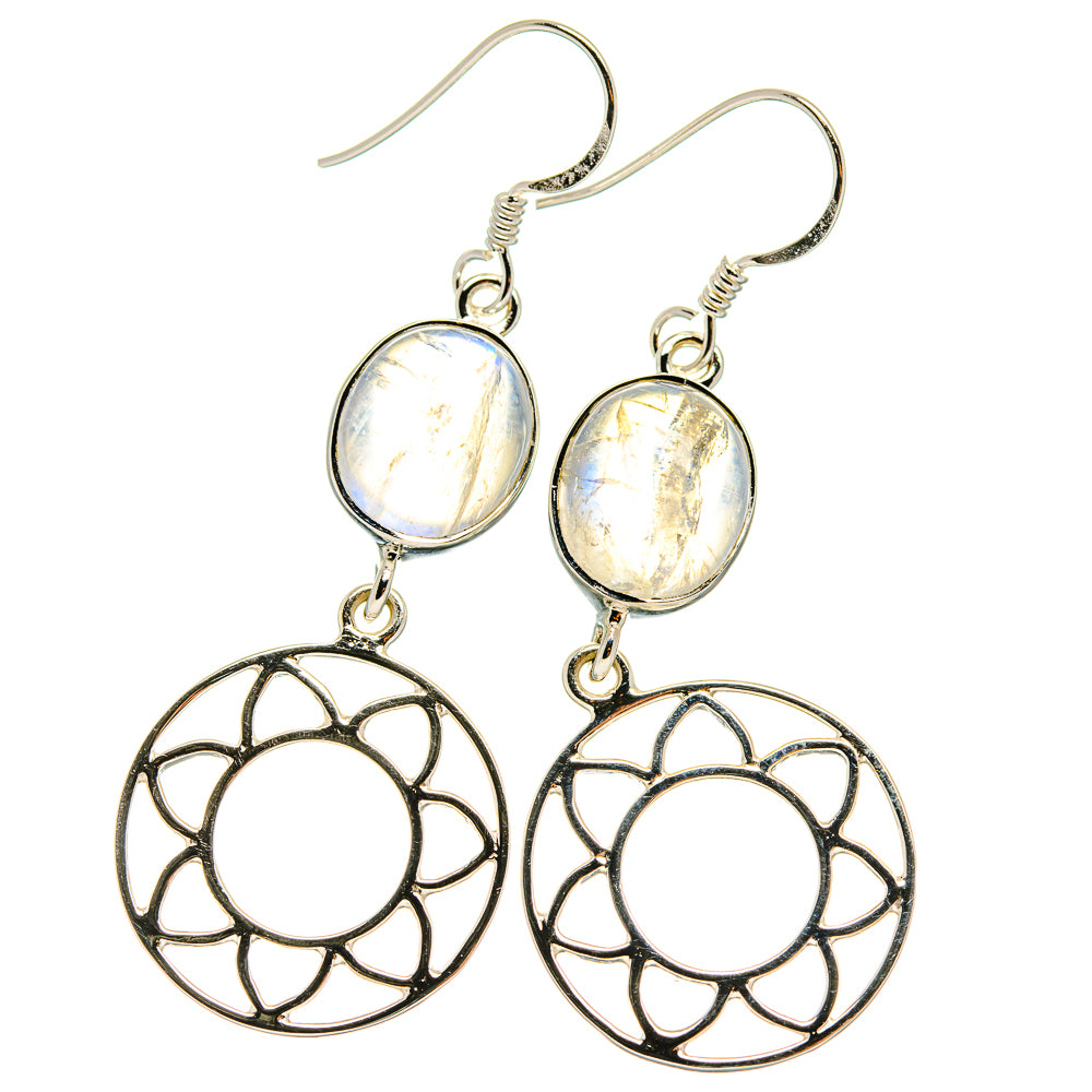Rainbow Moonstone Earrings handcrafted by Ana Silver Co - EARR425369 - Photo 2