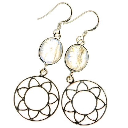 Rainbow Moonstone Earrings handcrafted by Ana Silver Co - EARR425369 - Photo 2
