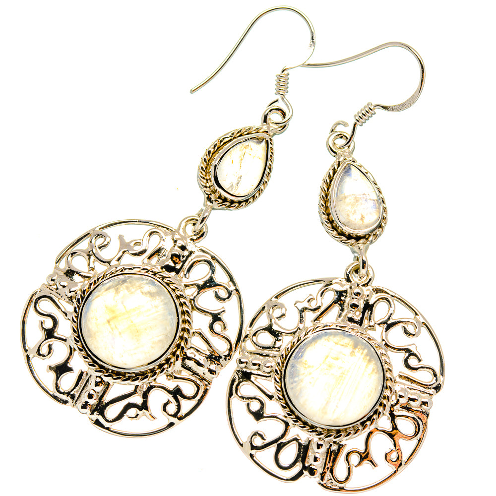 Rainbow Moonstone Earrings handcrafted by Ana Silver Co - EARR425387 - Photo 2
