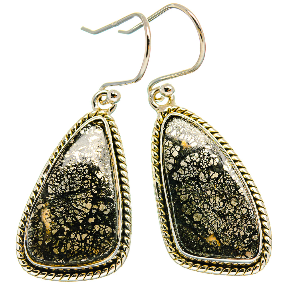 Pyrite Agate Earrings handcrafted by Ana Silver Co - EARR425393 - Photo 2