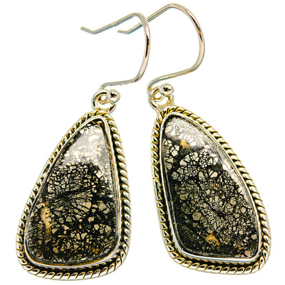 Pyrite Agate Earrings handcrafted by Ana Silver Co - EARR425393 - Photo 2