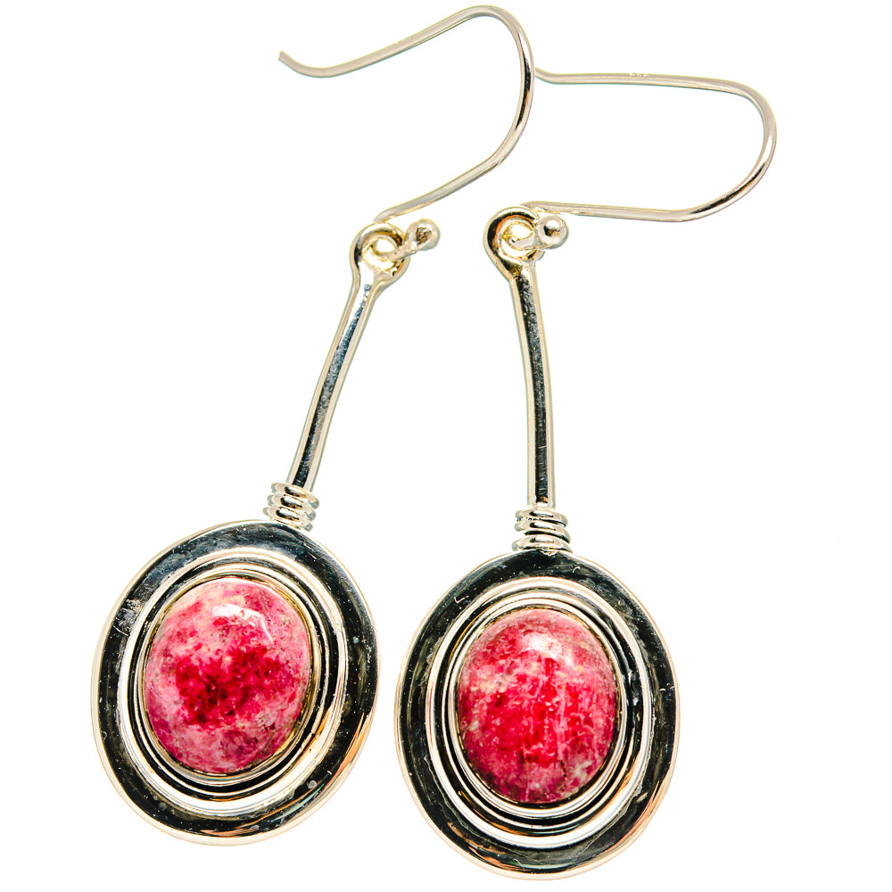 Thulite Earrings handcrafted by Ana Silver Co - EARR425397 - Photo 2