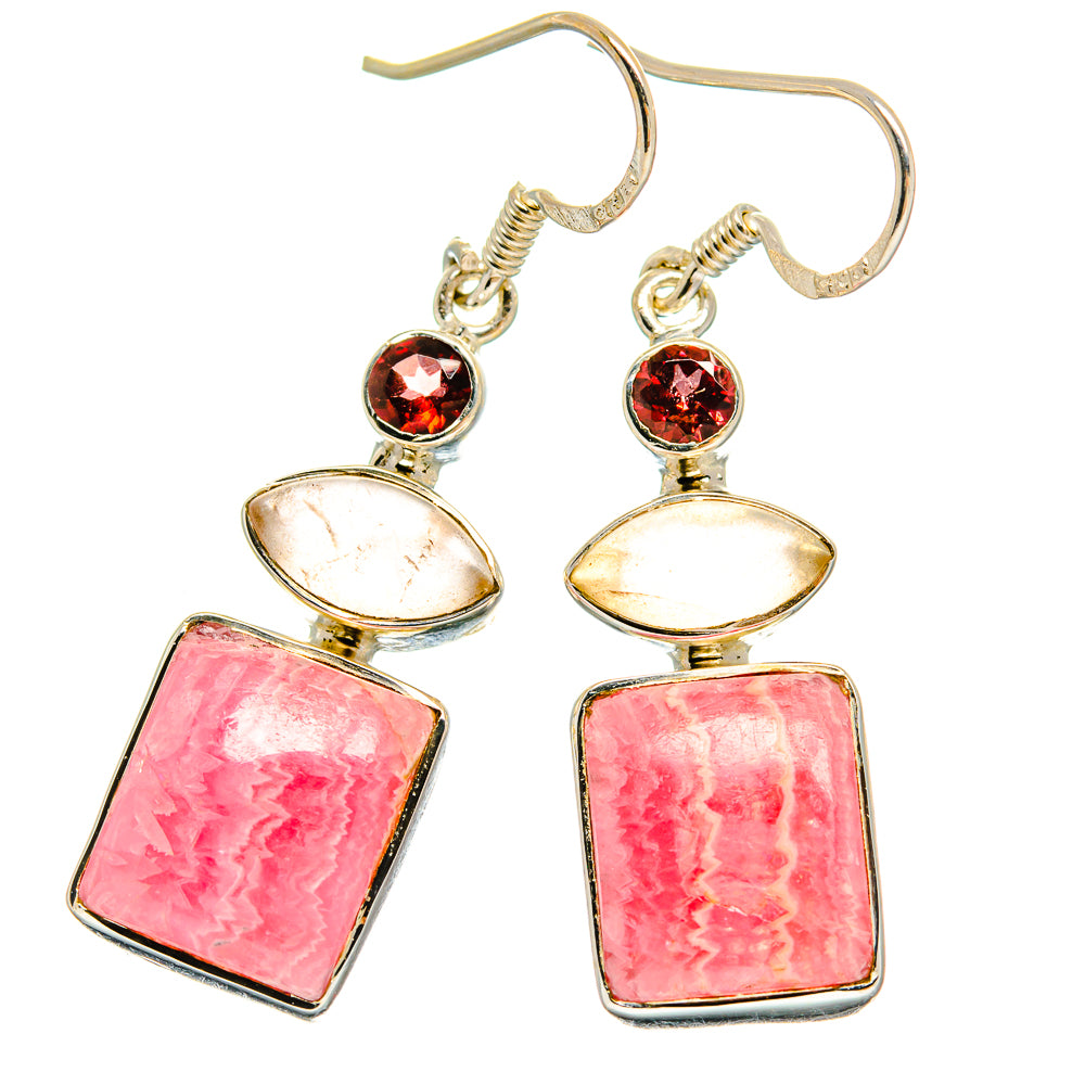 Rhodochrosite Earrings handcrafted by Ana Silver Co - EARR425420 - Photo 2