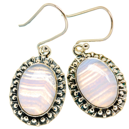 Blue Lace Agate Earrings handcrafted by Ana Silver Co - EARR425421 - Photo 2